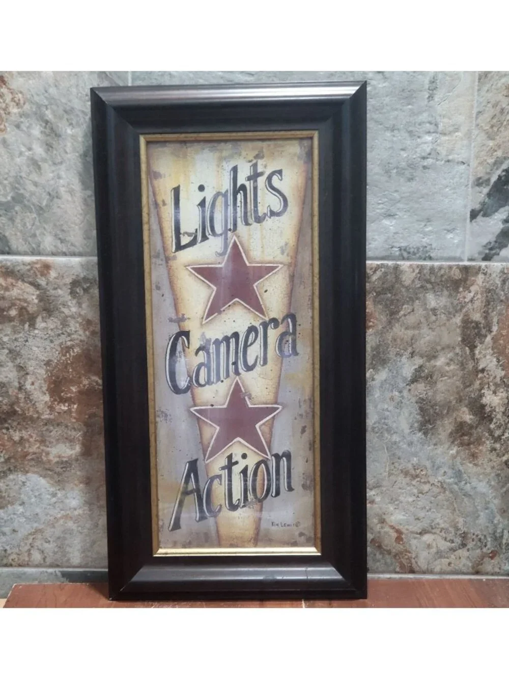 Kim Lewis Lights Camera Action Framed Art Print Movie Theater Home Cinema Decor
